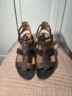 Ecco Gladiator Sandal - Brown Leather, size 39